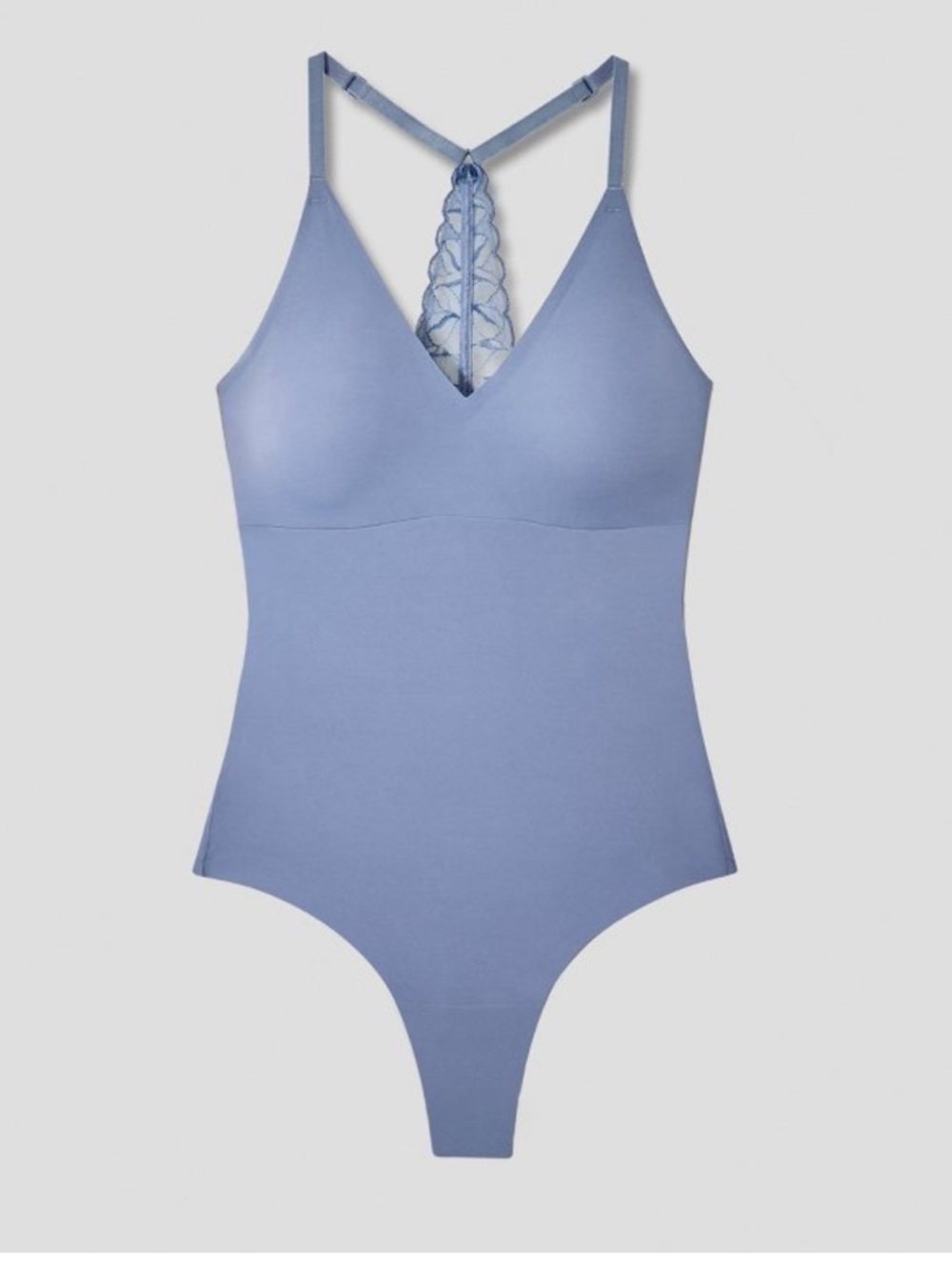 True & Co. V-Neck Bra Lace Racerback Bodysuit New - Picture 2 of 9